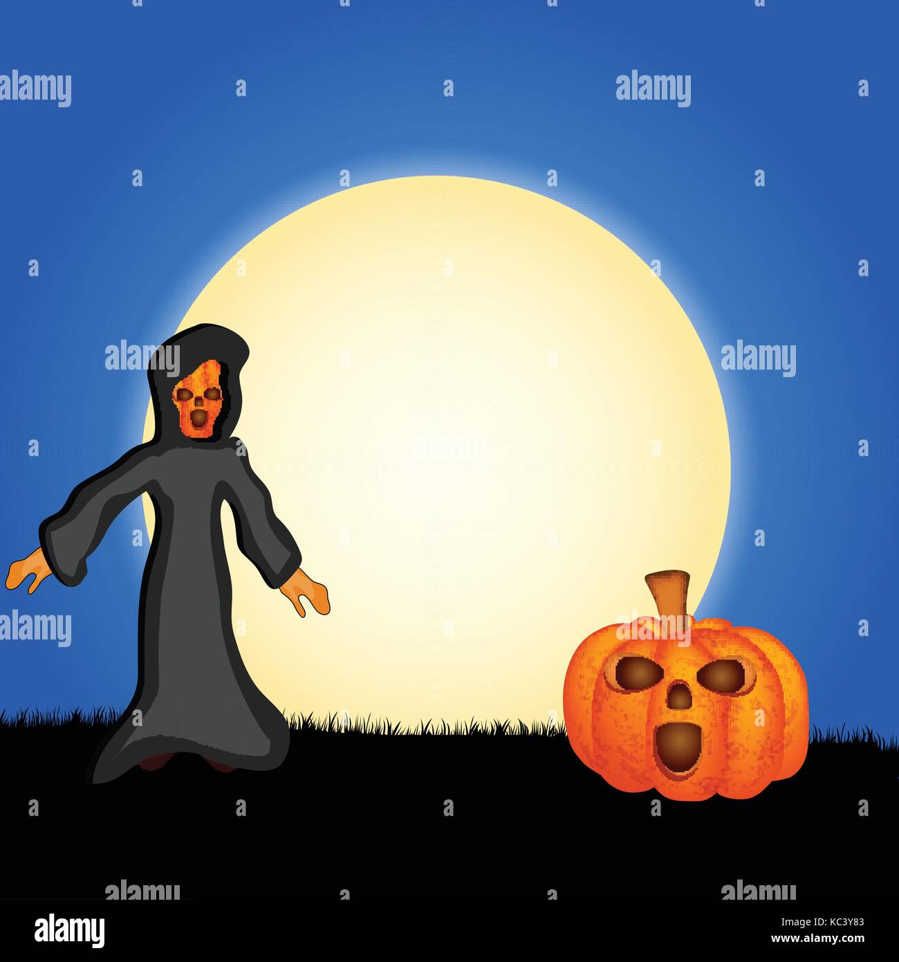illustration of elements of Halloween Background Stock Vector Image ...