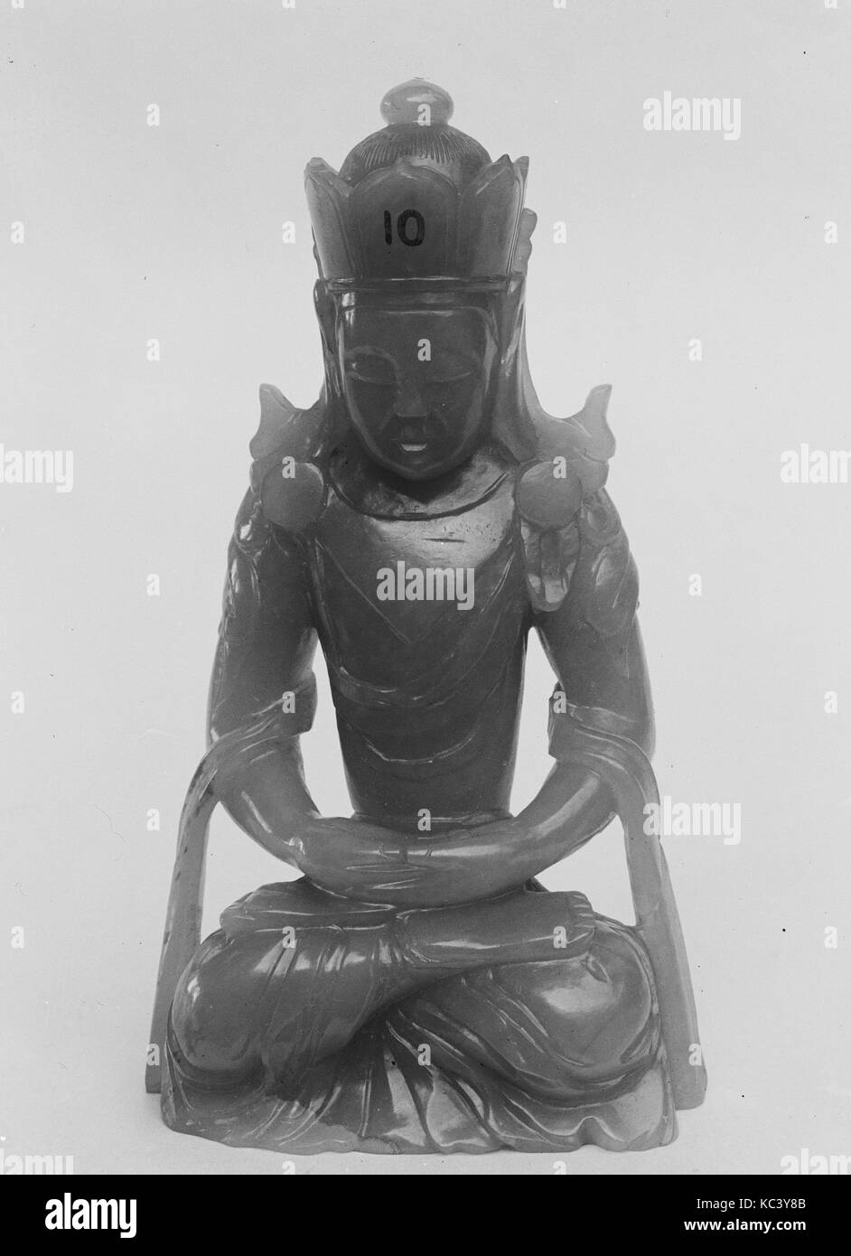 Buddha, 19th century, China, Nephrite, H. 4 1/2 in. (11.4 cm), Jade Stock Photo
