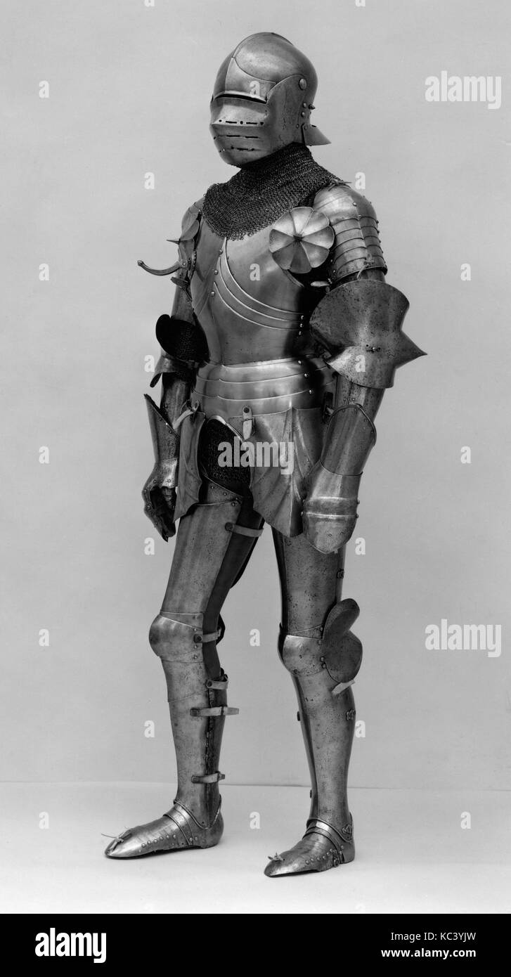Composed Armor, 15th century and later, Landshut, European, Italian and German, Steel, iron, copper alloy (latten), leather Stock Photo