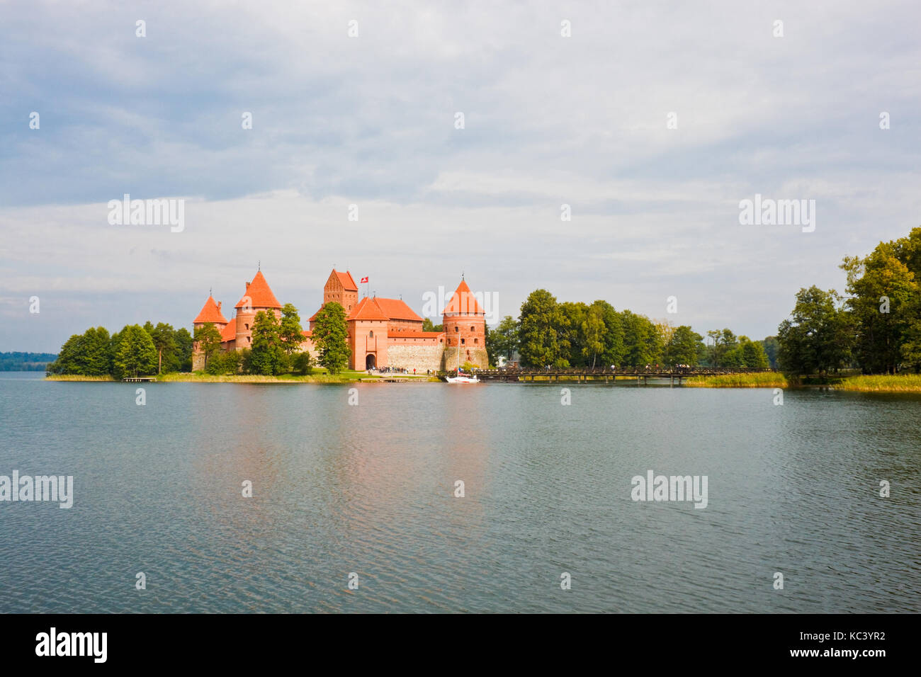 Trakai Island castle -  one of the most popular touristic destinations in Lithuania. Stock Photo