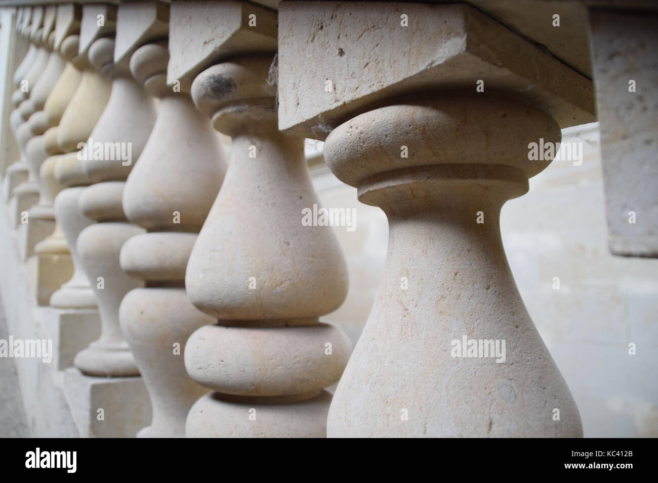 Stone balustrade - Balaustrada de piedra Stock Photo