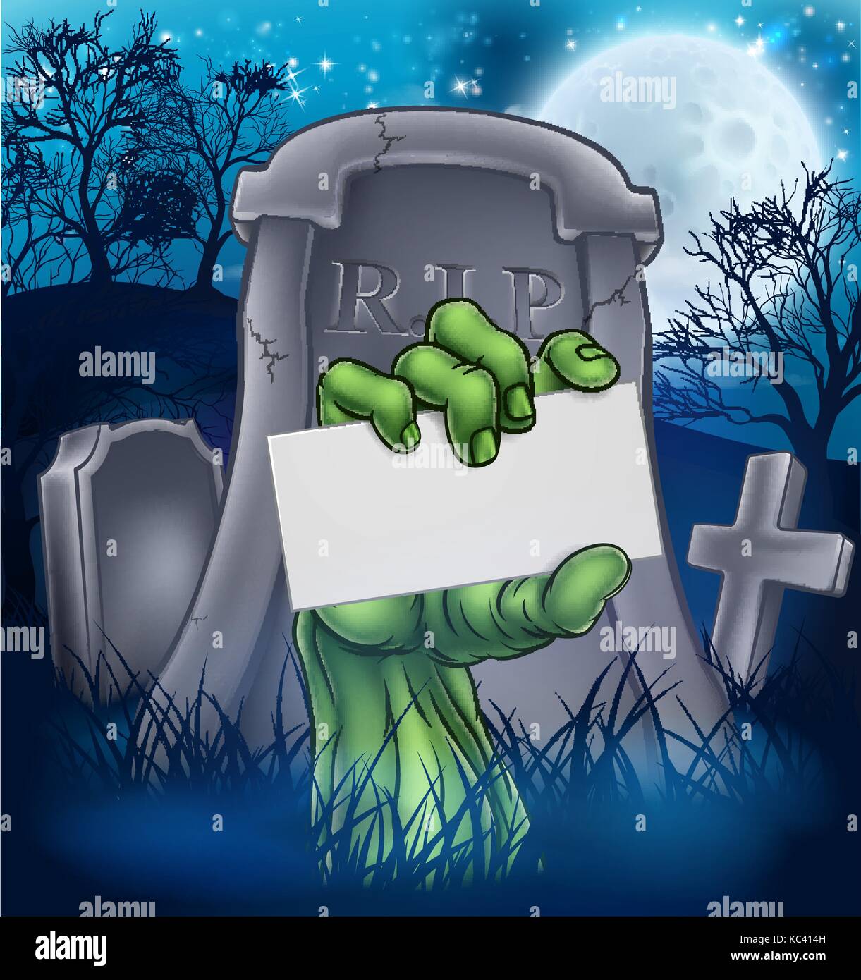 Zombie or Halloween Monster Sign Stock Vector