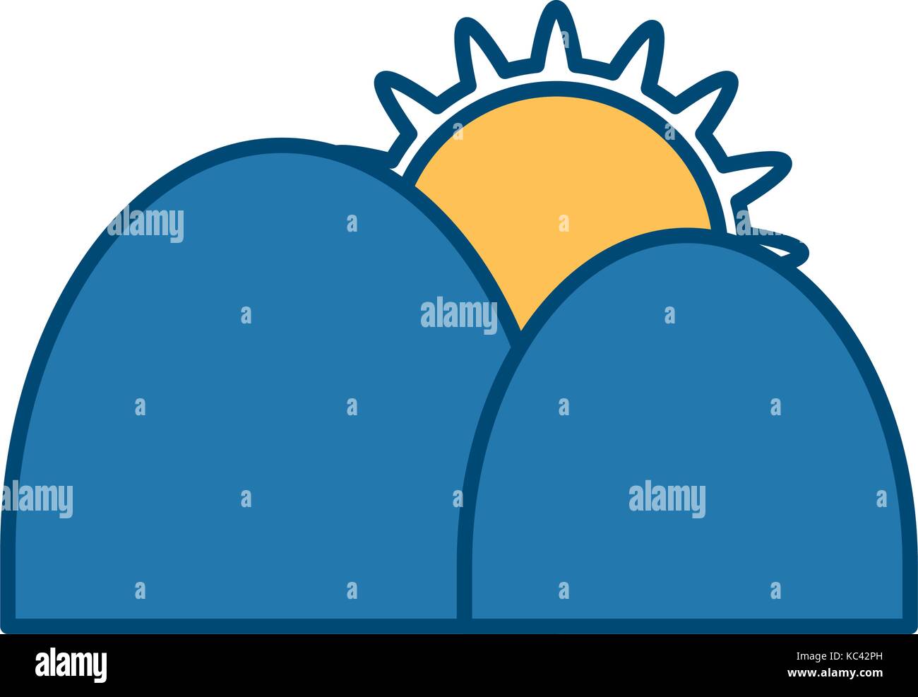 Sun and mountains Stock Vector Image & Art - Alamy