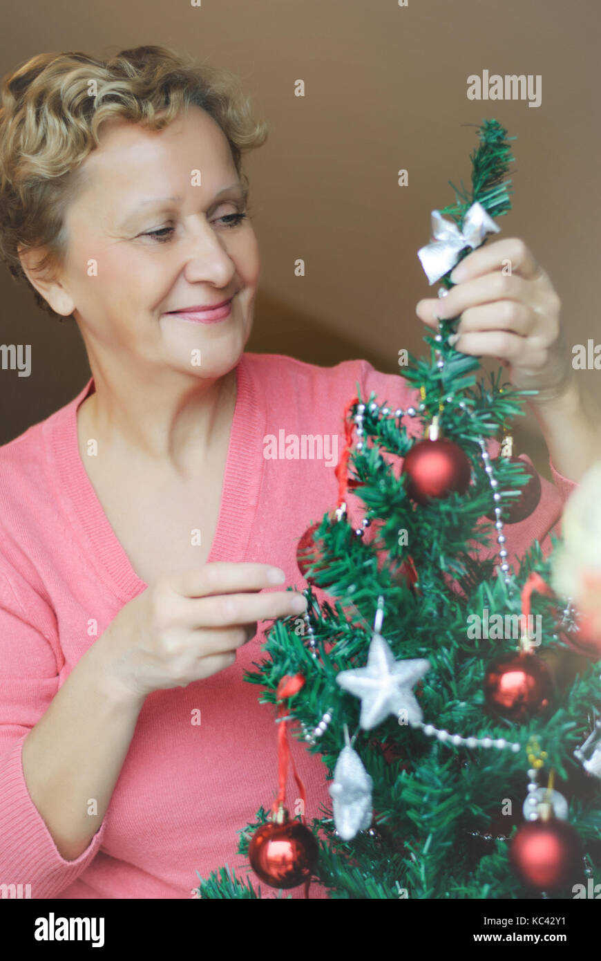 Beautiful woman christmas tree hi-res stock photography and images - Alamy