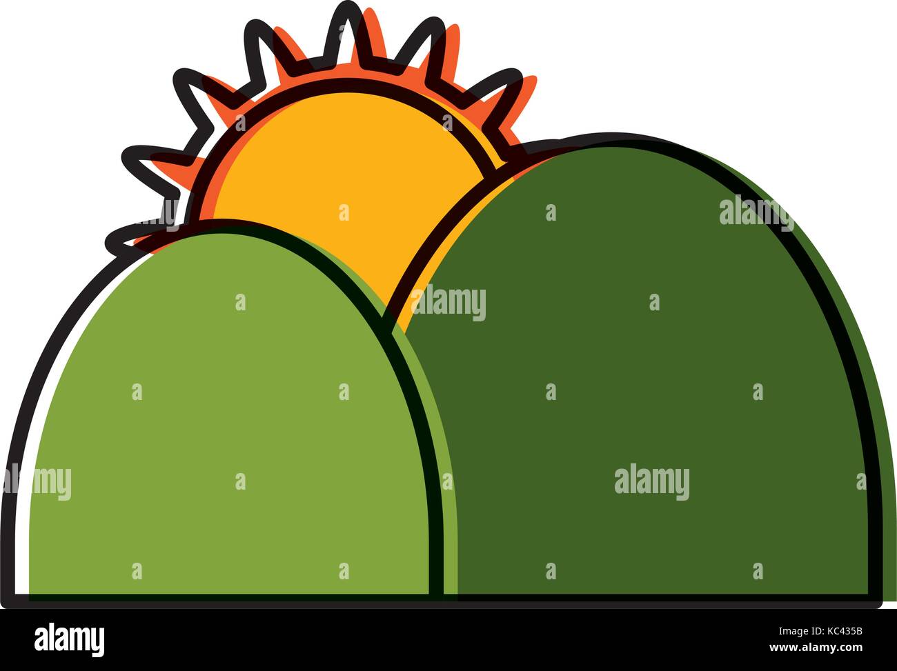 Sun and mountains Stock Vector Image & Art - Alamy