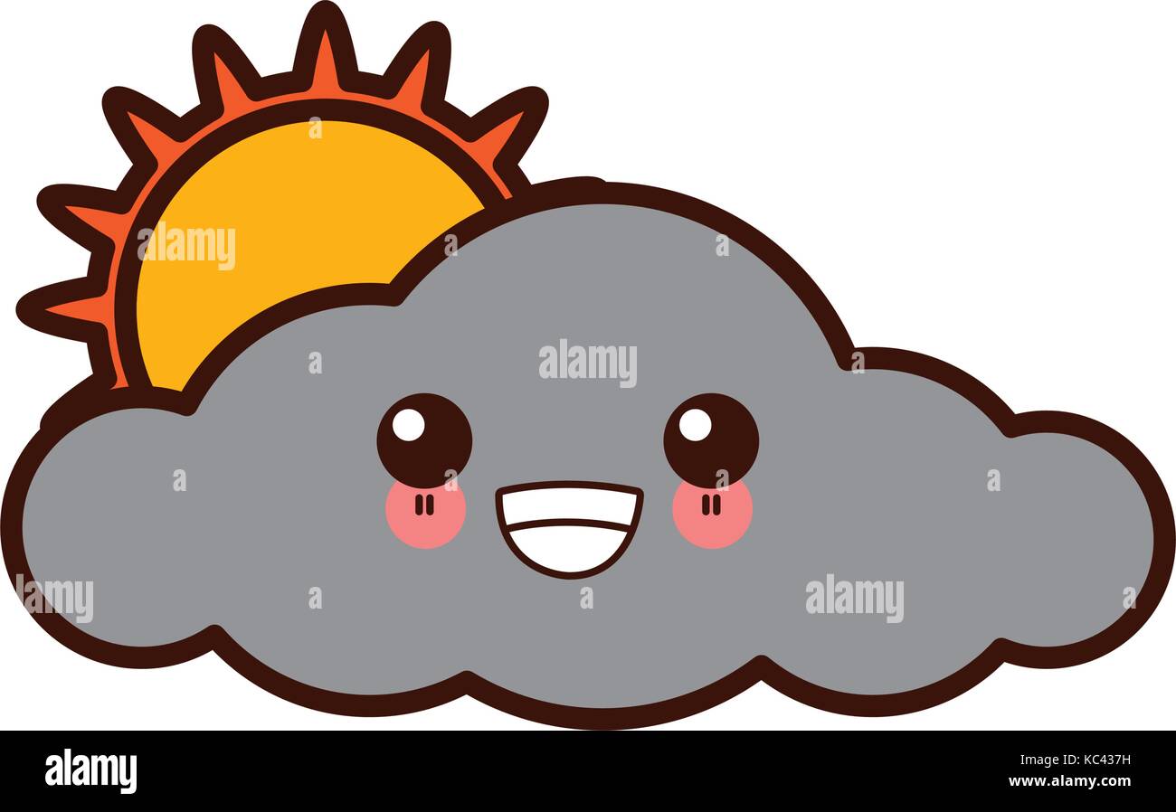 Cloud weather symbol cute kawaii cartoon Stock Vector Image & Art - Alamy