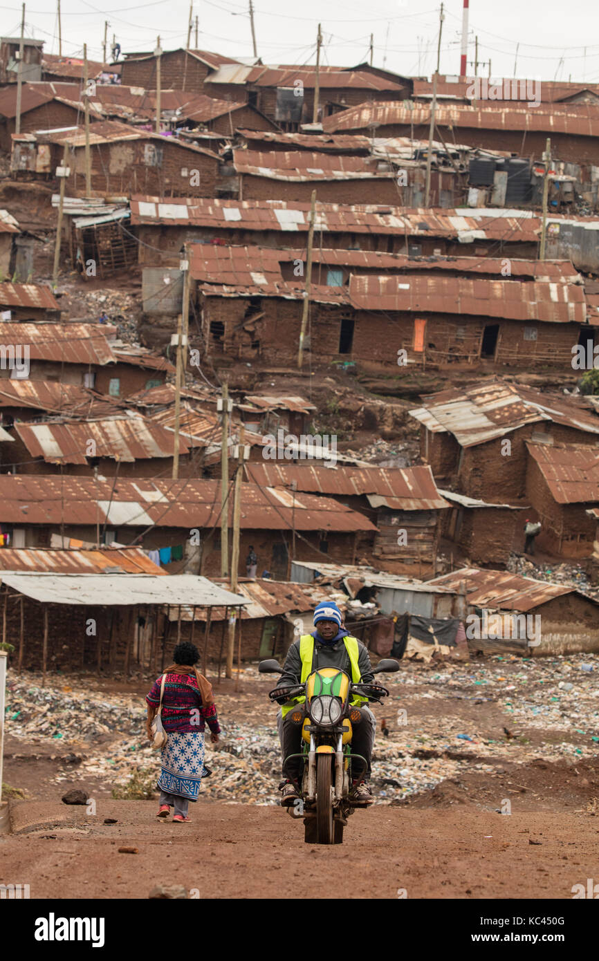 Kibera, one of Africa's largest slums, near Nairobi, Kenya Stock Photo ...