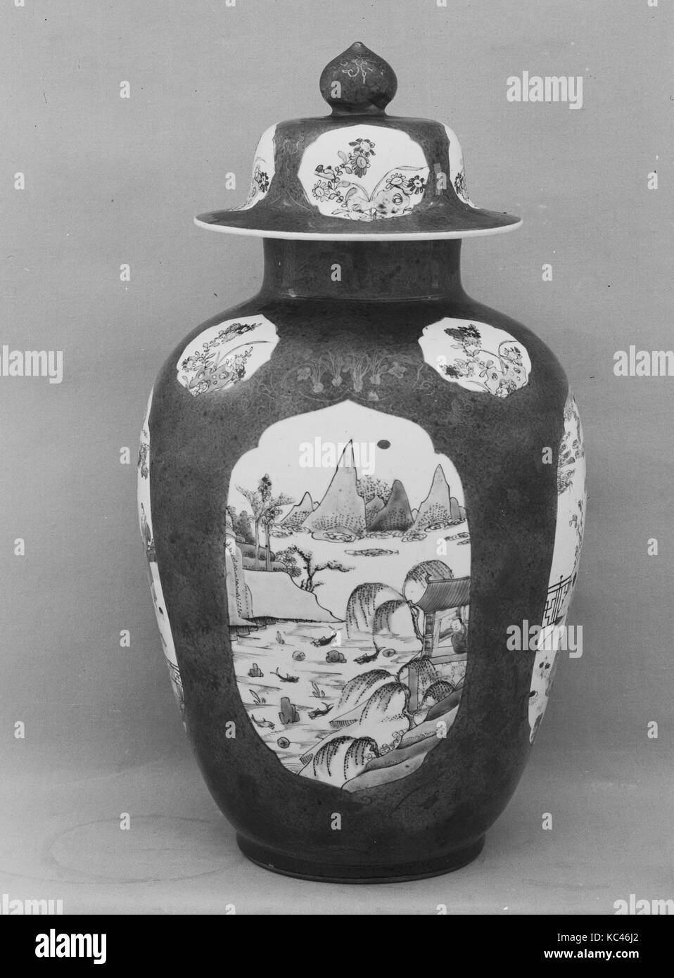 Jar with Landscape Scenes, late 17th–early 18th century Stock Photo