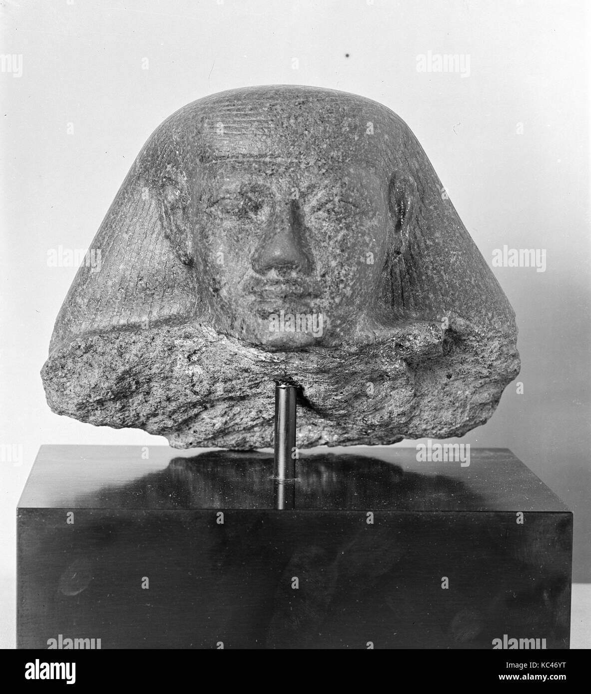 Head from a Block Statue of Mentuhotep, lower part in the University of Tubingen museum, 690–610 B.C Stock Photo