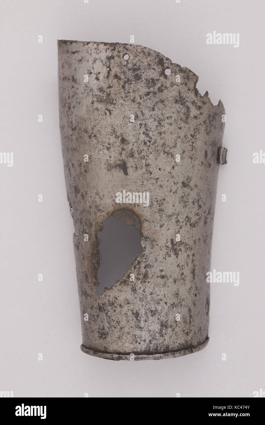 Part of a Forearm Defense (Vambrace), ca. 1450–70, Italian, Steel, H. 8 1/2 in. (21.6 cm); W. 2 1/4 in. (5.7 cm); D. 5 in. (12.7 Stock Photo