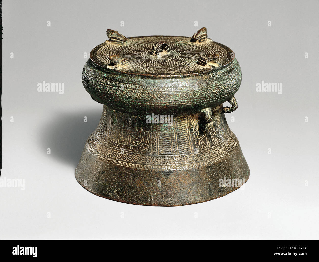Miniature Drum with Four Frogs, ca. 500 B.C.–A.D. 300 Stock Photo