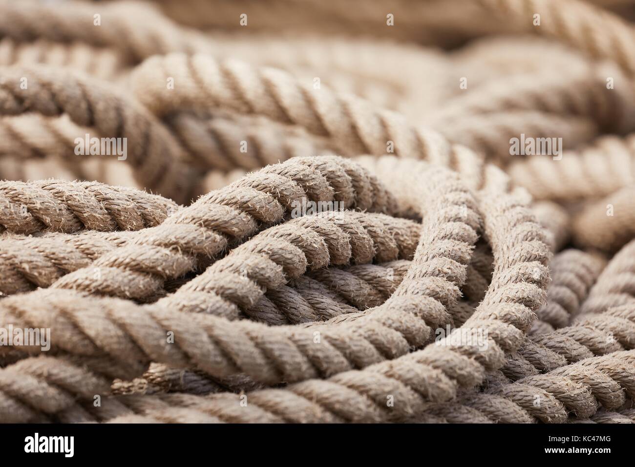 Rope in a pile Stock Photo - Alamy