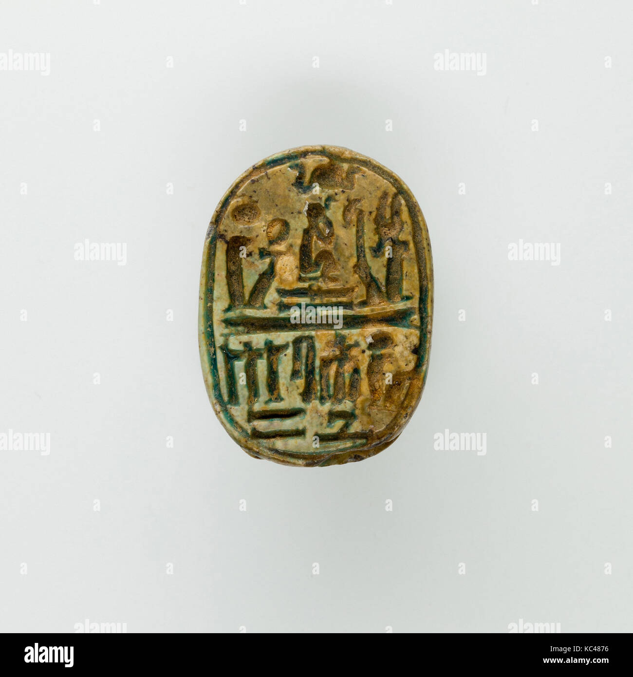 Scarab, New Kingdom, Ramesside, Dynasty 19–20, ca. 1295–1070 B.C., From Egypt, Steatite (glazed), L. 2.1 cm (13/16 in Stock Photo