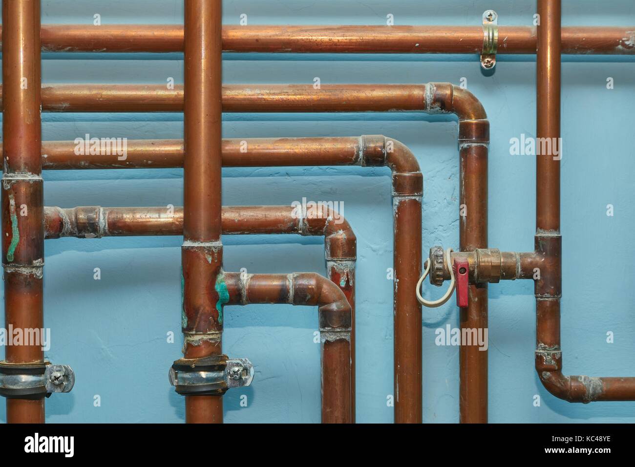 Many Heating Pipes Stock Photo Alamy