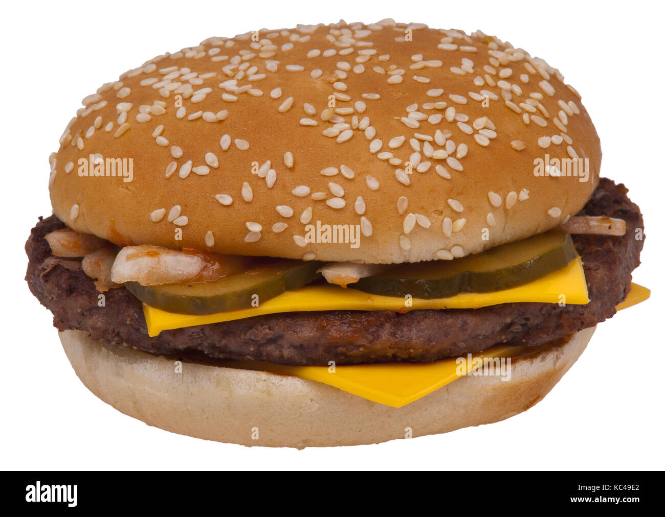 Delicious hamburger isolated on white background Stock Photo