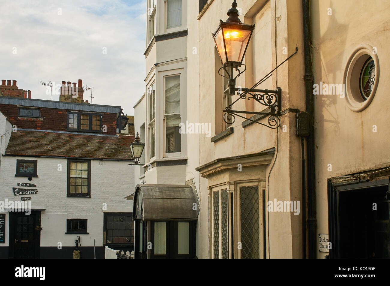 Old houses and tea rooms in Broadstairs Town Centre, Thanet, East Kent UK Stock Photo