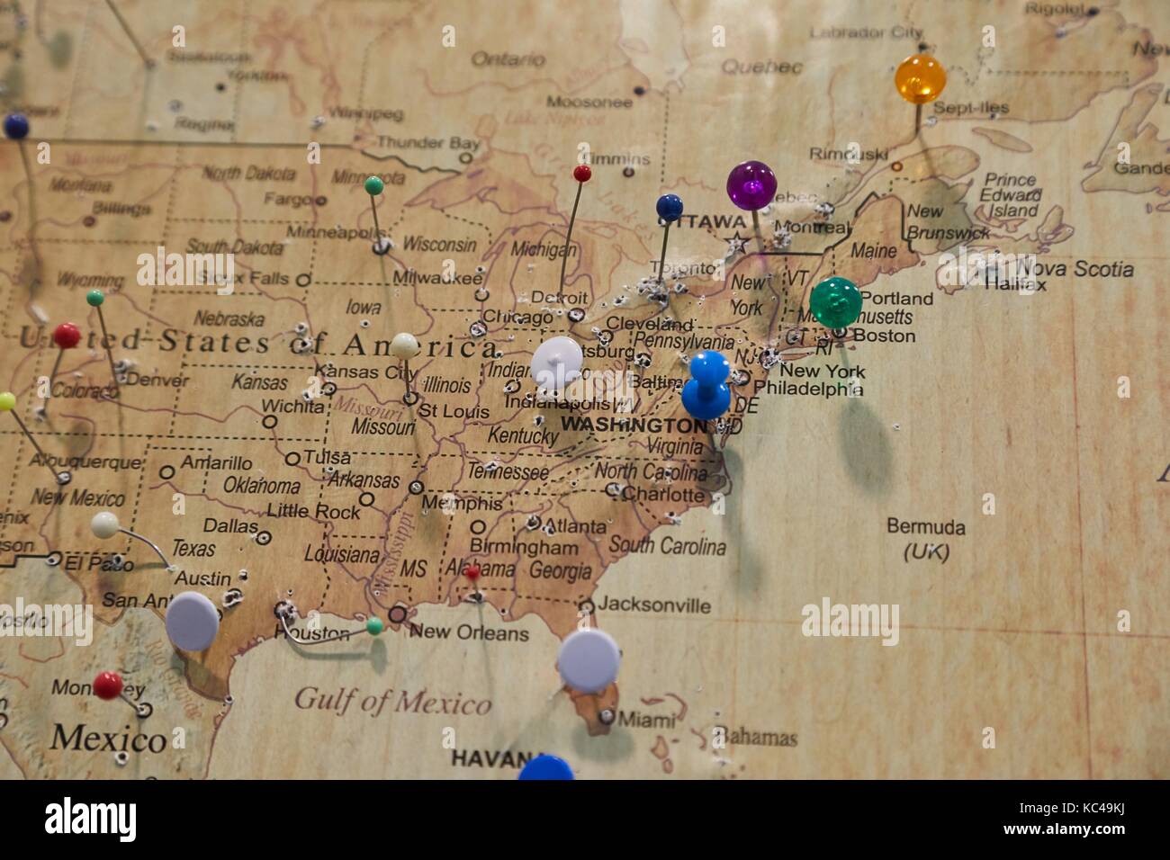 Usa wall map hi-res stock photography and images - Alamy