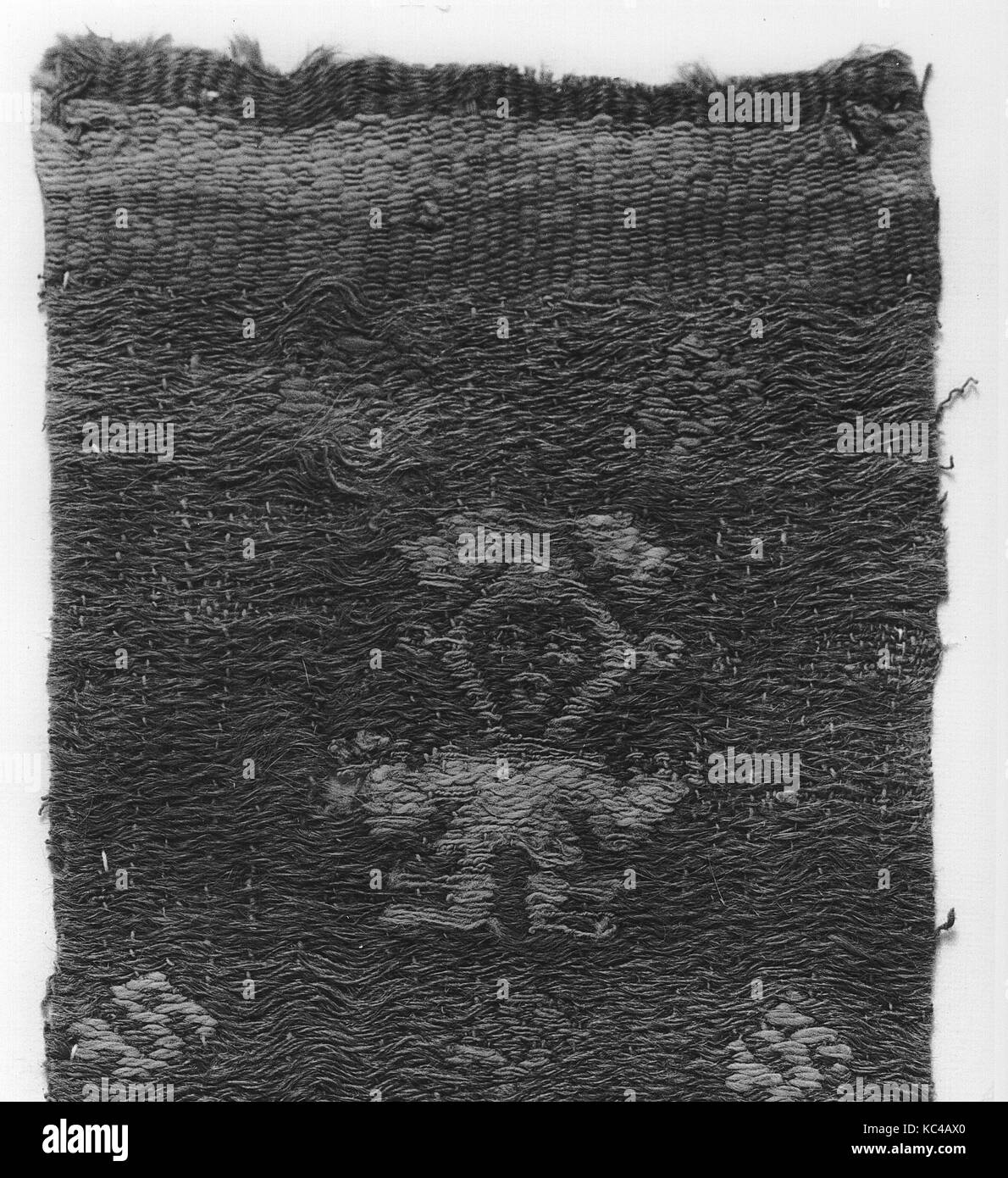 Brocade Fragment with Plumed Figure, 15th–16th century Stock Photo