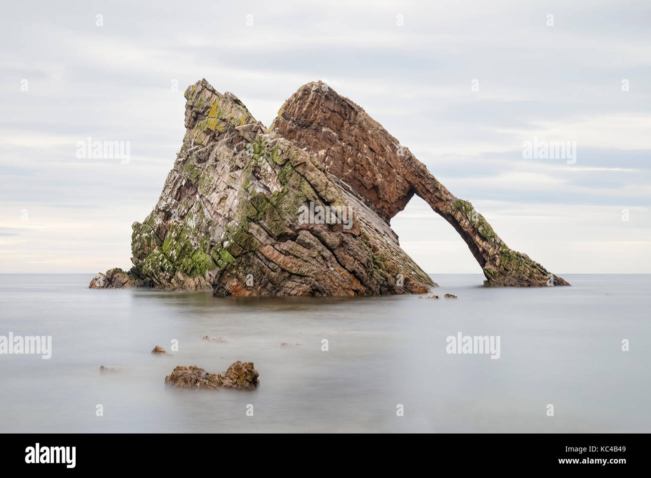 Bow Fiddle Rock, Portknockie, Moray, Scotland, United Kingdom Stock Photo
