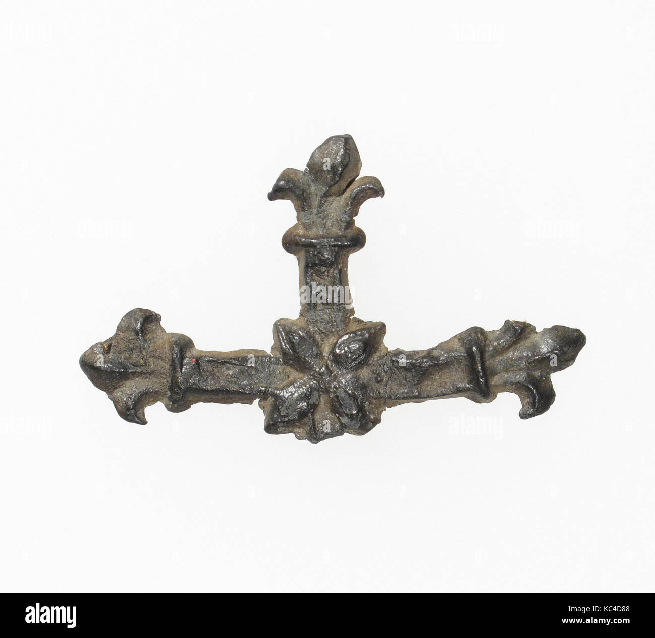 Pilgrim's Badge, 14th–16th century, French, Lead, Overall: 13/16 x 1 3/8in. (2.1 x 3.5cm), Metalwork-Lead Stock Photo