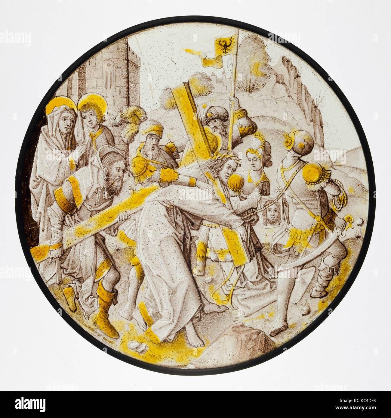 Roundel with Christ Carrying the Cross with Saint Veronica, ca. 1520 Stock Photo