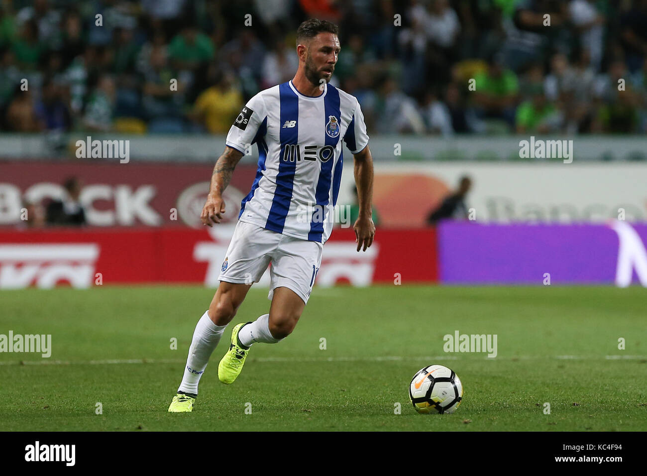 Lisbon, Portugal. 01st Oct, 2017. FC PortoÕs defender Miguel Layun from Mexico  during Premier League 2017/18 match between Sporting CP and FC Porto, at Alvalade Stadium in Lisbon on October 1, 2017. (Photo by Bruno Barros / DPI) Credit: Bruno Barros/Alamy Live News Stock Photo