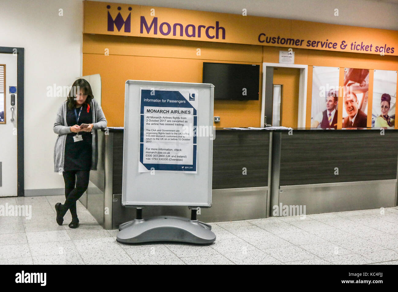 London Uk 2nd Oct 2017 Gatwick Airport Monarch Airline
