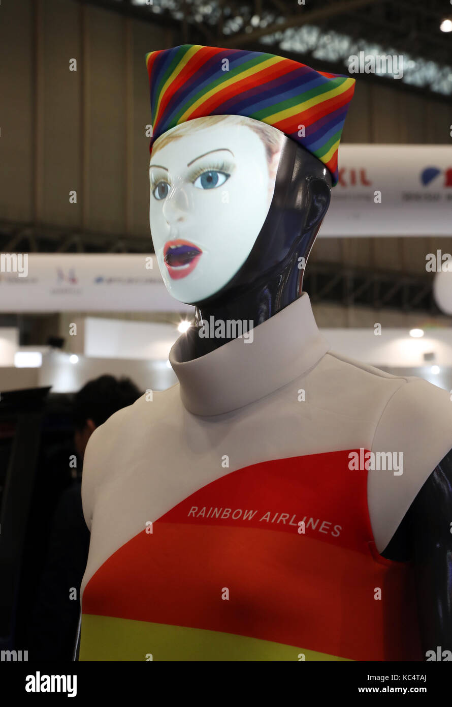 Chiba, Japan. 3rd Oct, 2017. Japan's mannequin maker Nanasai displays