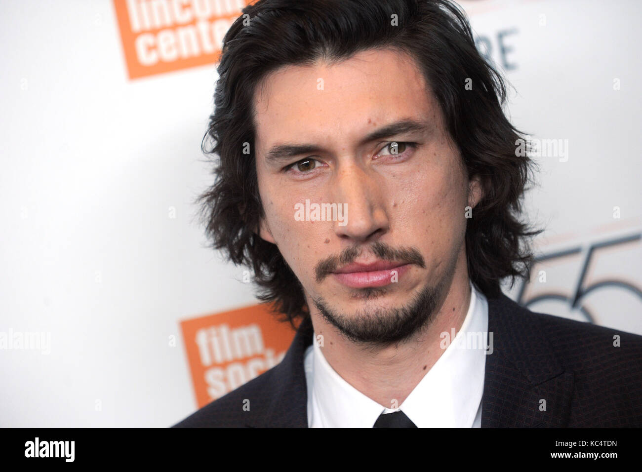 Adam Driver attends 'The Meyerowitz Stories' premiere during the 55th New York Film Festival at Alice Tully Hall on October 1, 2017 in New York City. Stock Photo