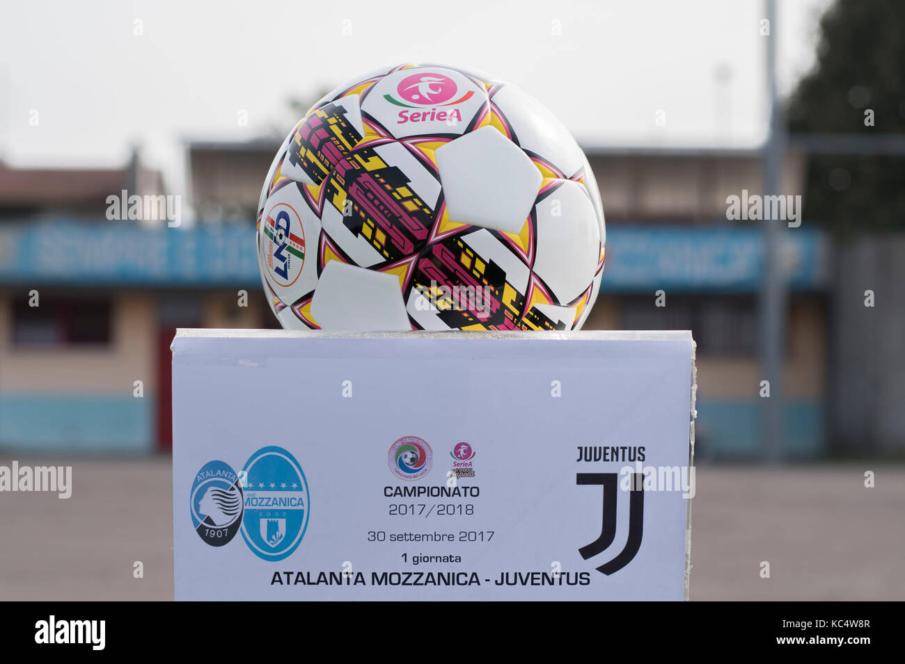 Match ball, SEPTEMBER 30, 2017 - Football / Soccer : Italian Women's Serie A match between Atalanta Mozzanica CFD 0-3 Juventus at Stadio Comunale in Mozzanica, Italy. (Photo by Maurizio Borsari/AFLO) Stock Photo