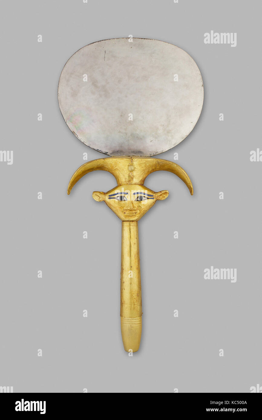 Mirror with Hathor Emblem Handle, ca. 1479–1425 B.C Stock Photo
