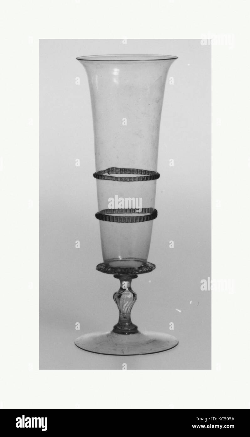 Wineglass, 17th century, Façon de Venise, northern European (possibly the Lowlands), Colorless (slightly gray) and transparent Stock Photo