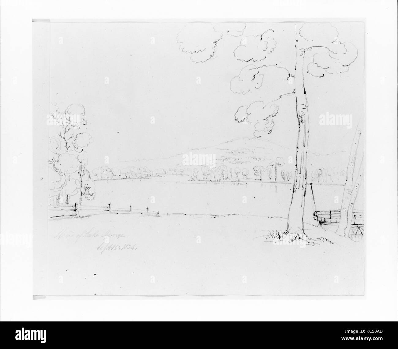 Tableau Toile/cadre John William Casilear - Lake George - Prêt à Accrocher