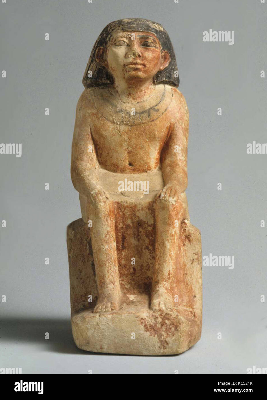 Statuette of man, Middle Kingdom, Dynasty 12–13, ca. 1981–1640 B.C., From Egypt, Memphite Region, Lisht South, Mastaba of Stock Photo