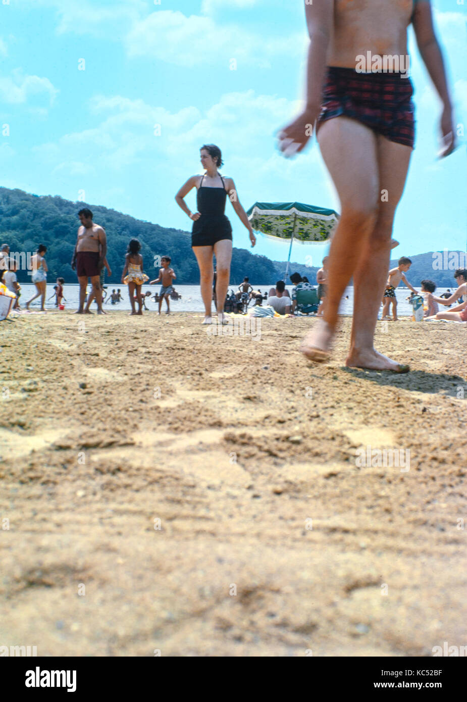 1961 Beach Vacation Stock Photo