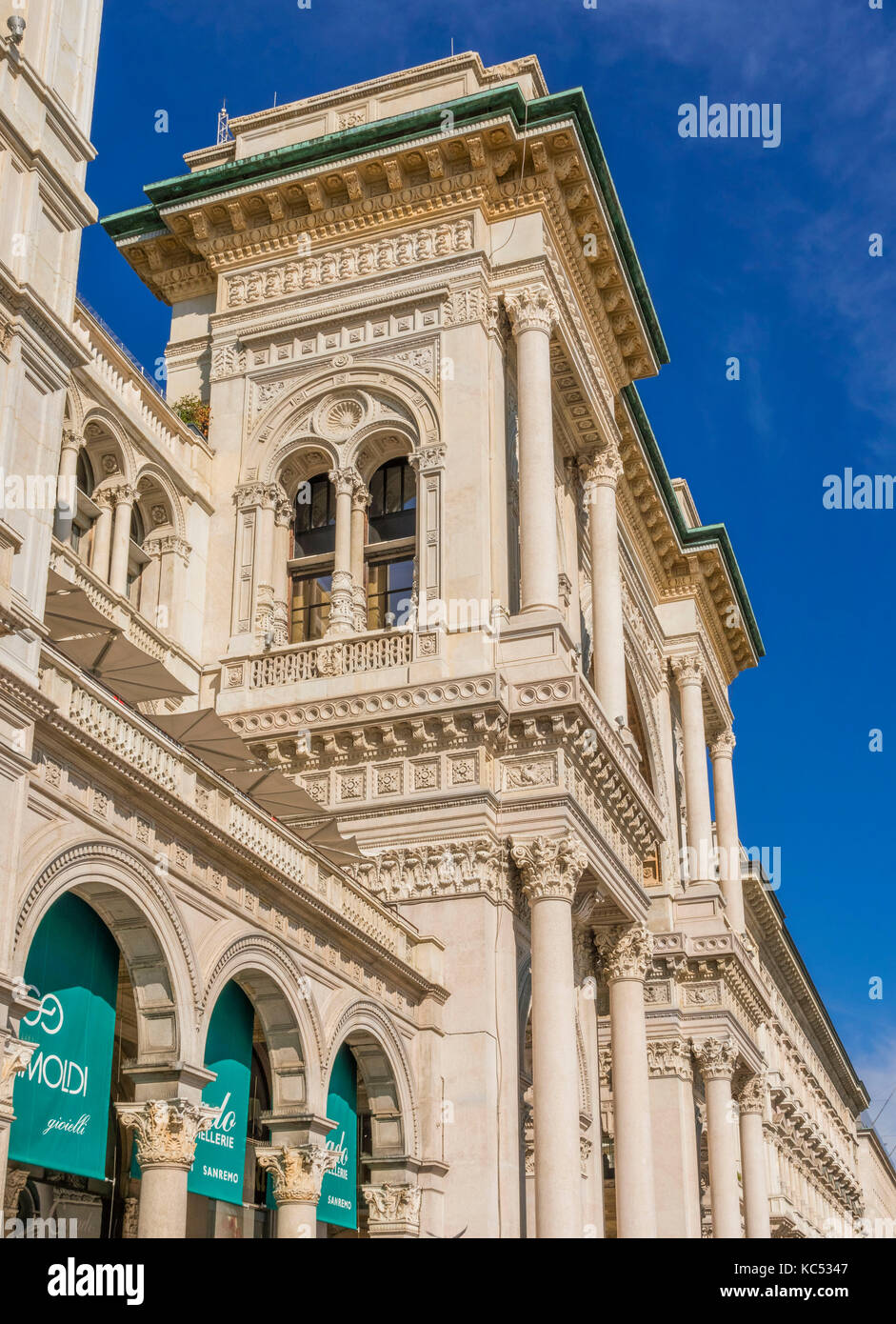 Facade of the Galleria Vittorio Emanuele II, Cathedral Square, Piazza del Duomo, Milan, Italy, Europe Stock Photo