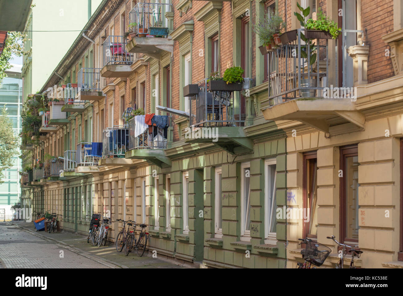 Old Houses, Karolinenviertel Quarter, Hamburg, Deutschland Stock Photo