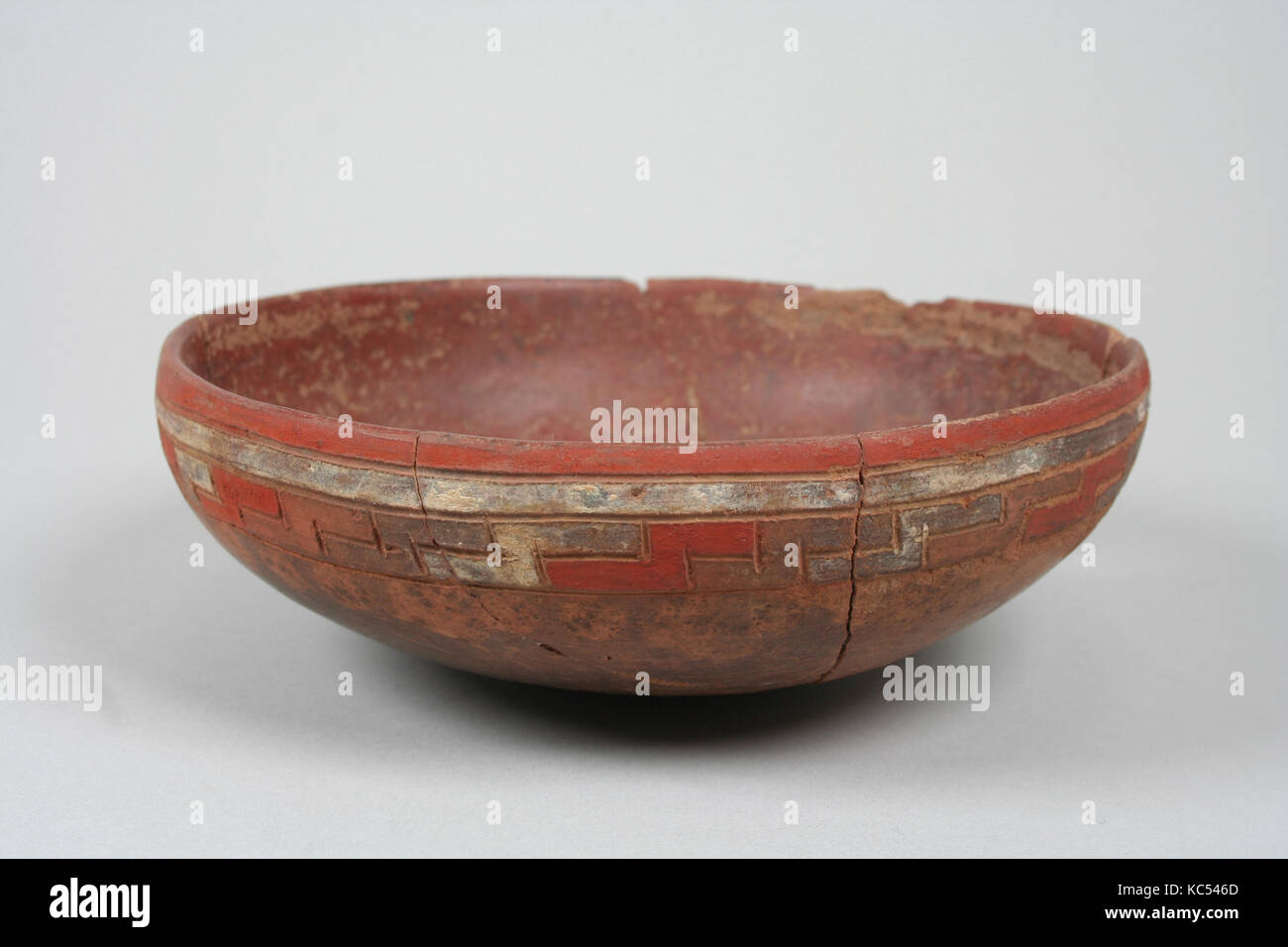 Incised bowl with dots, 7th–5th century B.C., Peru, Paracas, Ceramic, pigment, Overall: 2 in. (5.08 cm), Ceramics-Containers Stock Photo