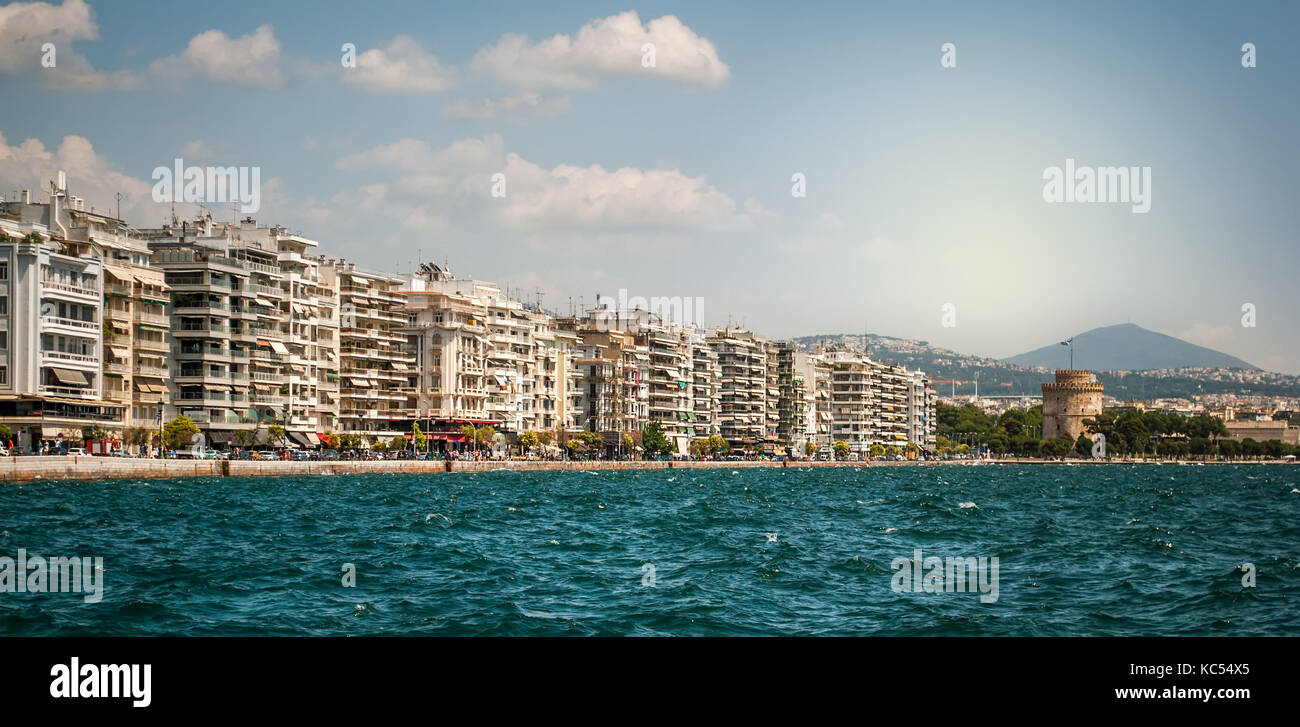 Panoramic view of the city of Thessaloniki from the sea Stock Photo - Alamy
