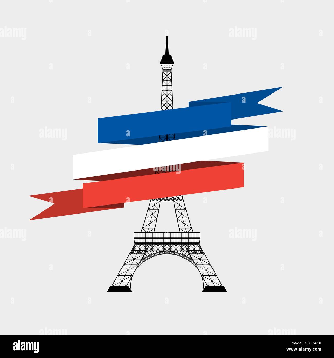 eiffel tower with ribbon Stock Vector