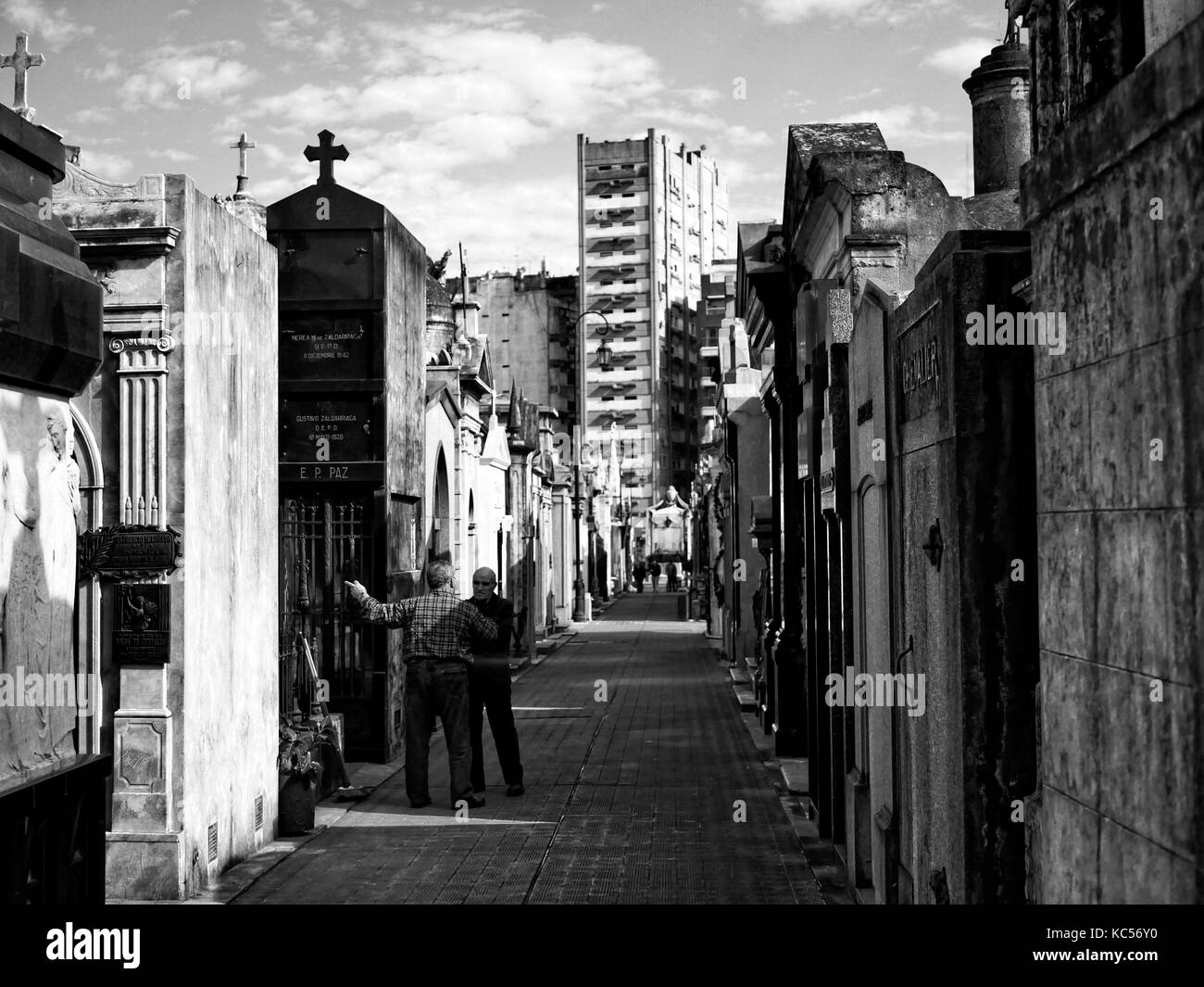 Rows of Mausoleums at Recoleta cemetary, Buenos Aires, Argentina Stock Photo