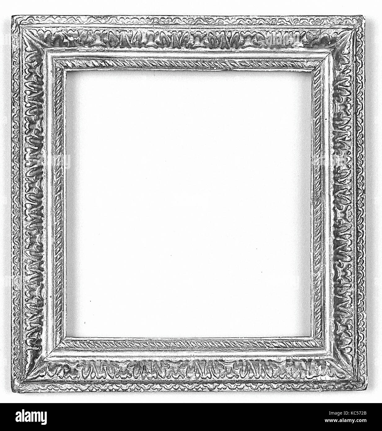 Ovolo frame, 1640–50, French, Walnut, 27.7 x 26.2, 19.6 x 17.9, 21.2 x 19.6 cm., Frames Stock Photo