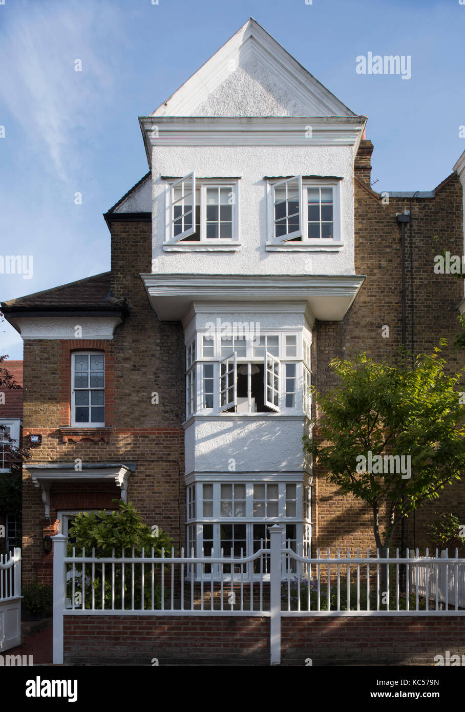 A distinctive tall Arts and Crafts style house at 1 Blenheim Road in
