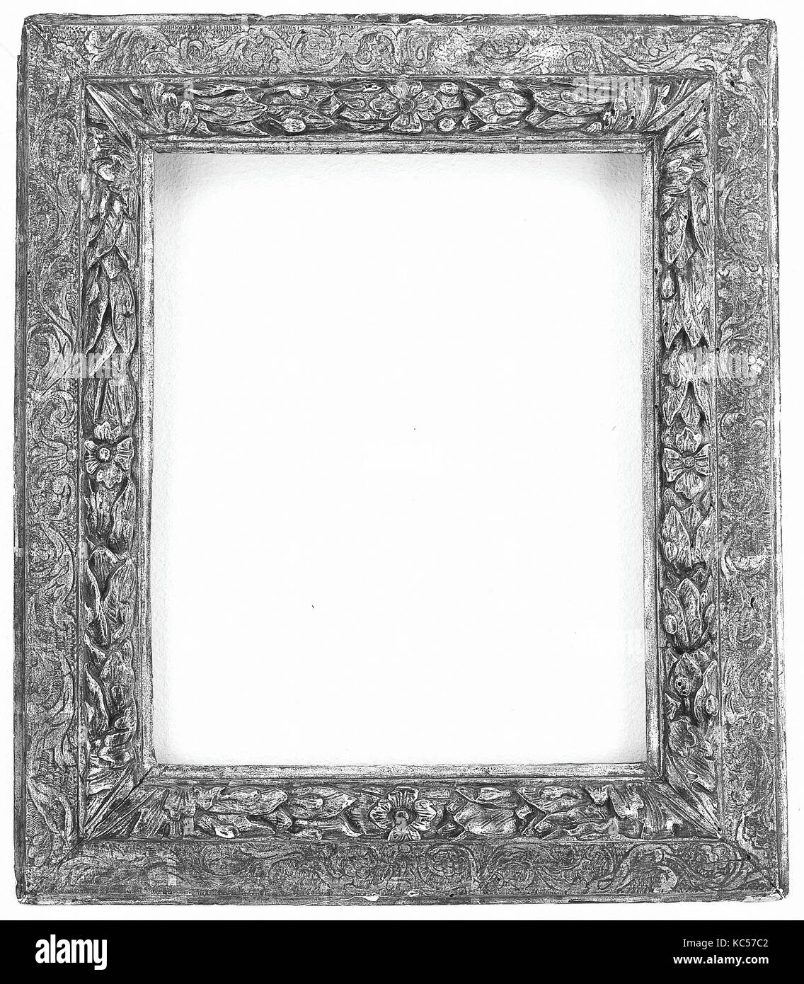 Astragal frame, early 17th century, Italian, Veneto, Poplar, 44.6 x 39.3, 30.5 x 24.5, 31.5 x 26.2 cm., Frames Stock Photo