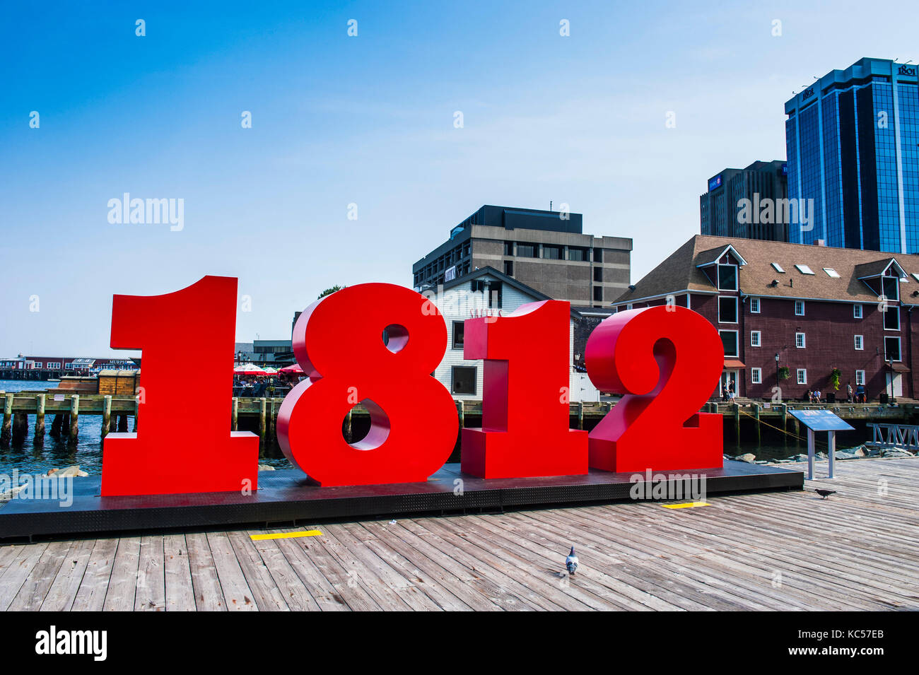 Sign for 1812 when war was declared on the Halifax Waterfront, Halifax, Nova Scotia, Canada