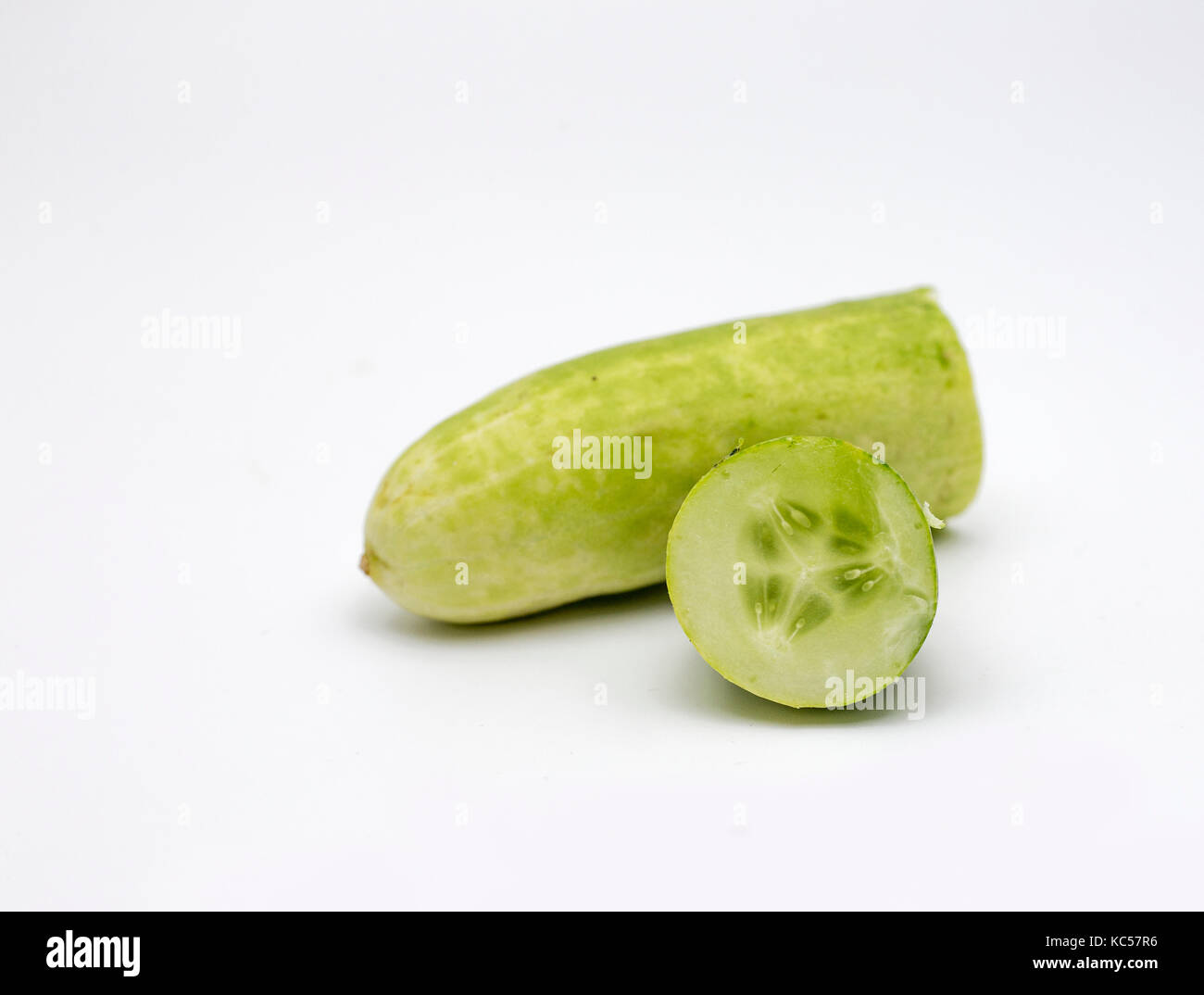 slice cucumber and arranging like gost show trunk Stock Photo