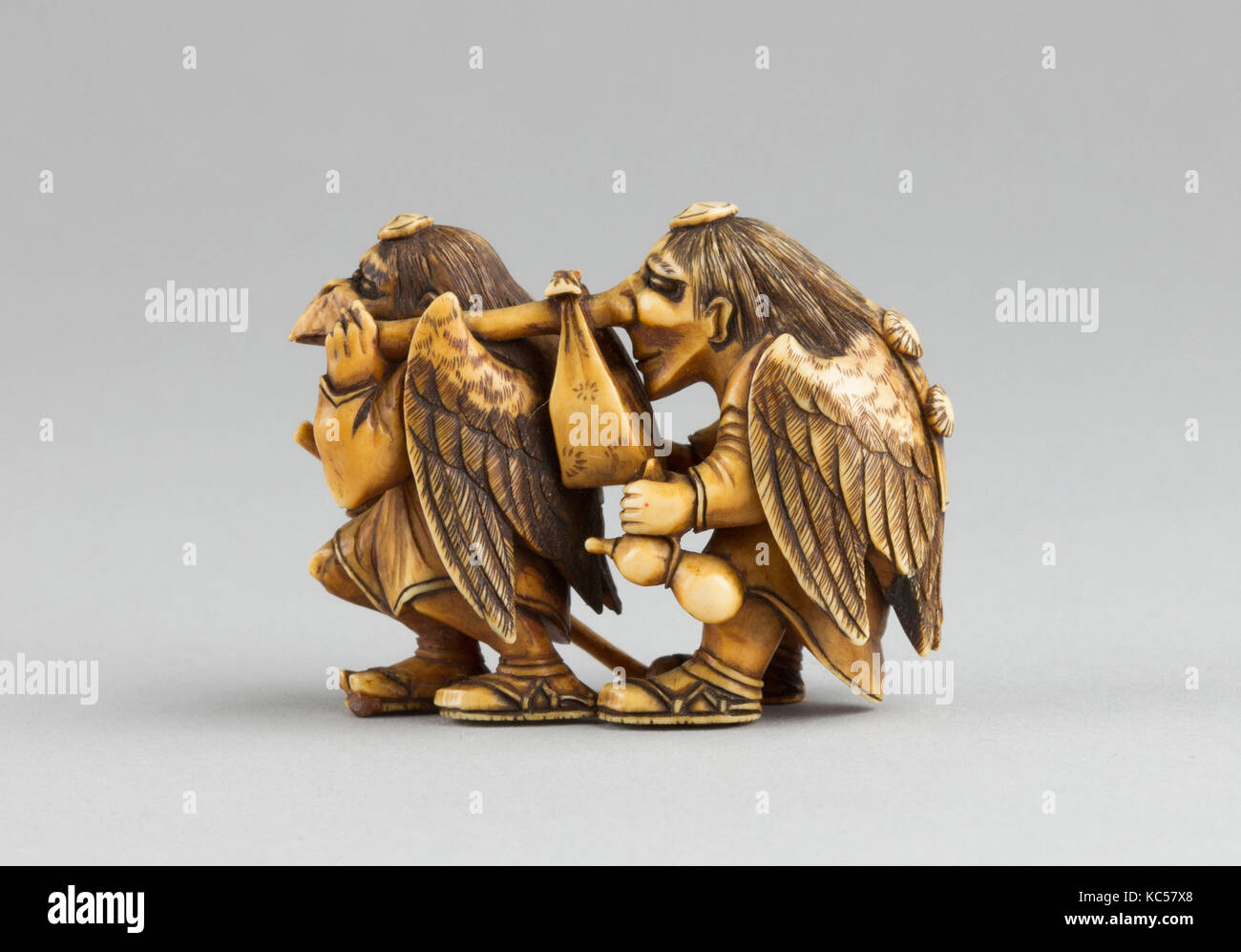 Two Tengu Carrying a Parcel, second half 19th century Stock Photo - Alamy