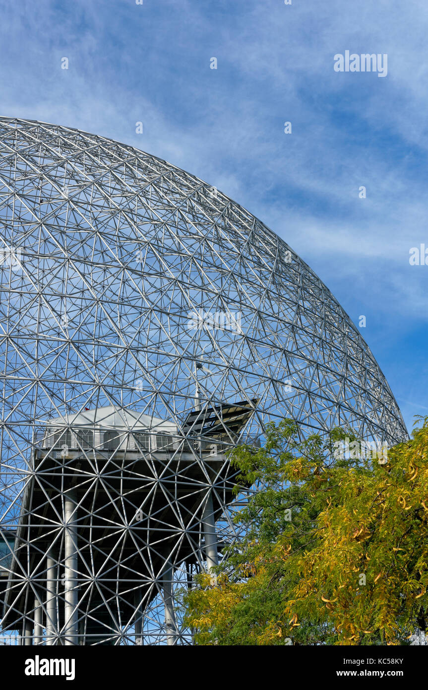 Montreal Biosphere Environment Museum geodesic dome in Parc Jean Drapeau, Ile Sainte-Helene, Montreal, Quebec, Canada Stock Photo