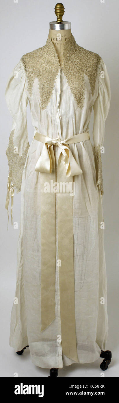 Nightgown, ca. 1890, French, cotton Stock Photo