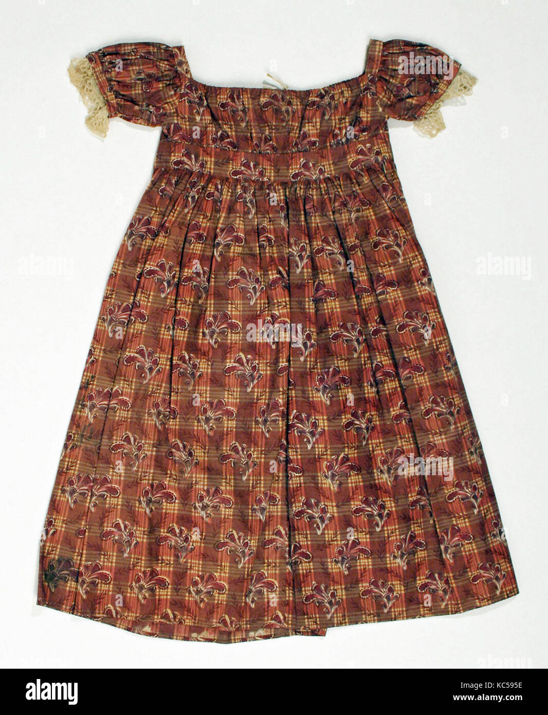 Dress, 1822–25, American, cotton Stock Photo